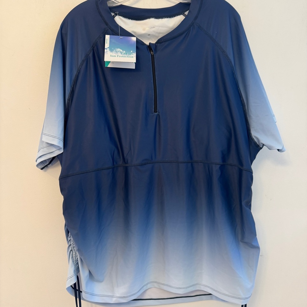 Inno Upf 50 Protection coverup plus size 3X brand new blue top